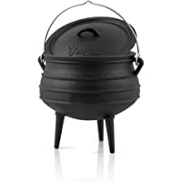 BBQ-Toro Potjie I Hierro Fundido I 3 litros I Olla I Pre-Sazonado I Horno Holandés Sudafricano